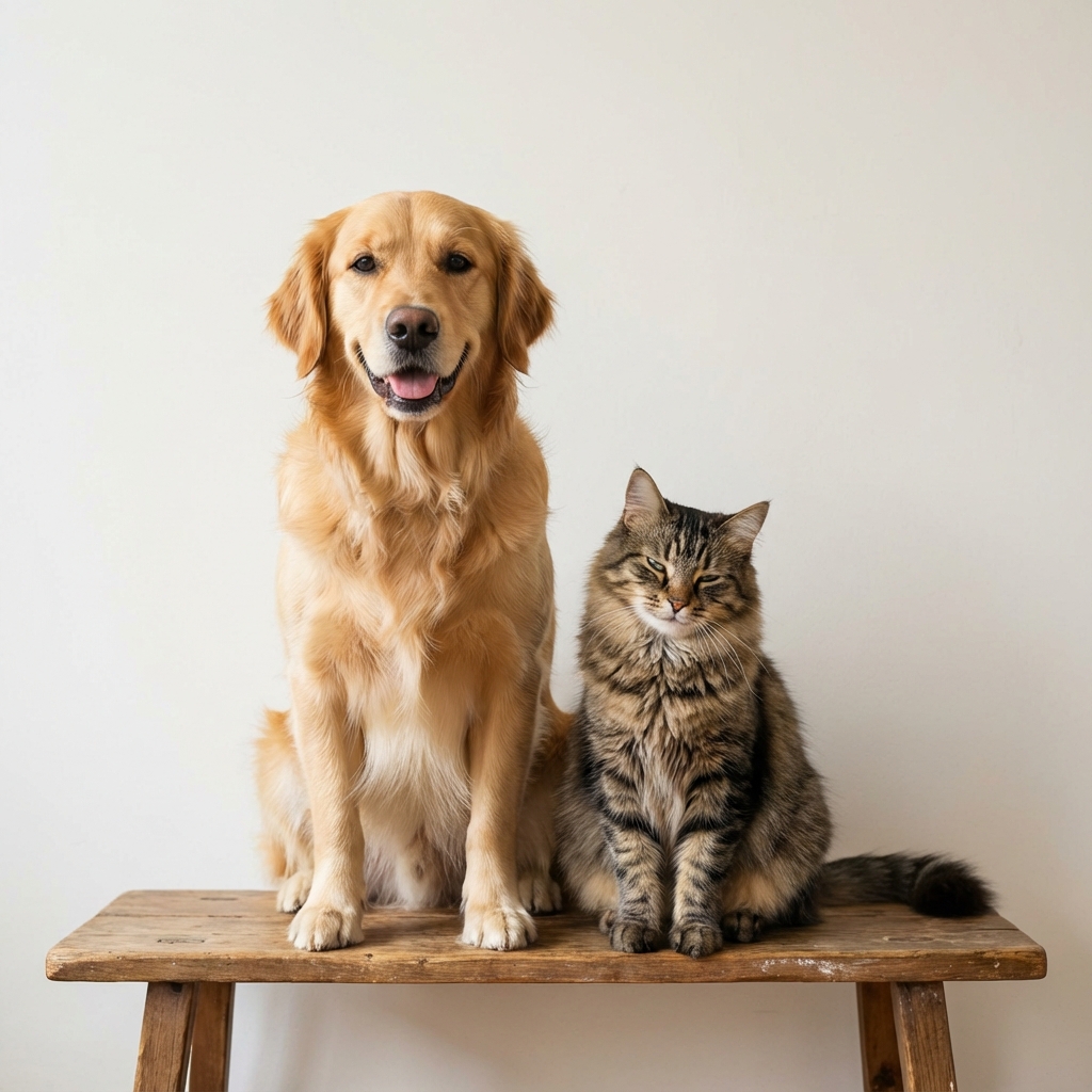 Cachorro e gato felizes e saudáveis
